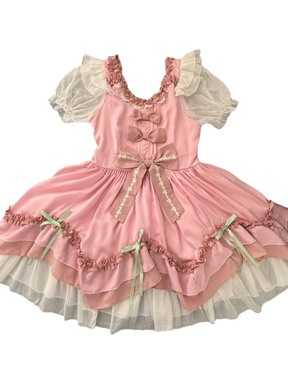 Court style soft satin lolita mini dress